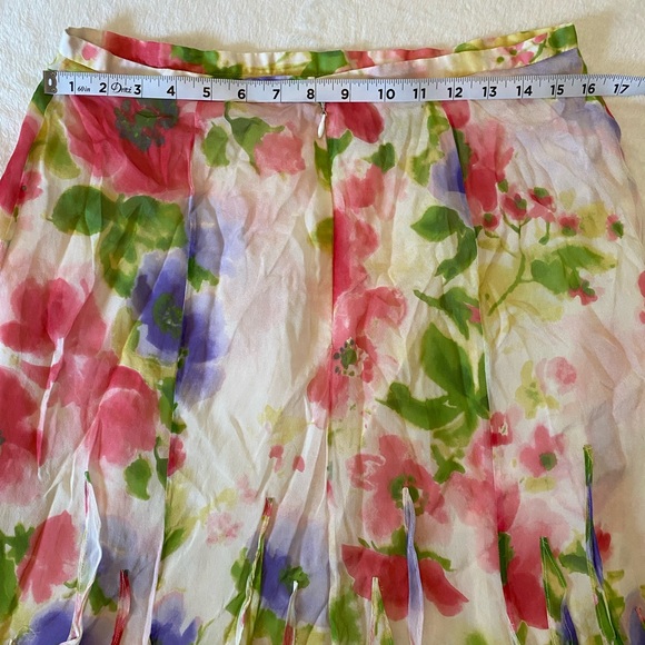 Teri Jon by Rickie Freeman Gorgeous Maxi Floral Silk Skirt Sz Medium. - Picture 7 of 8